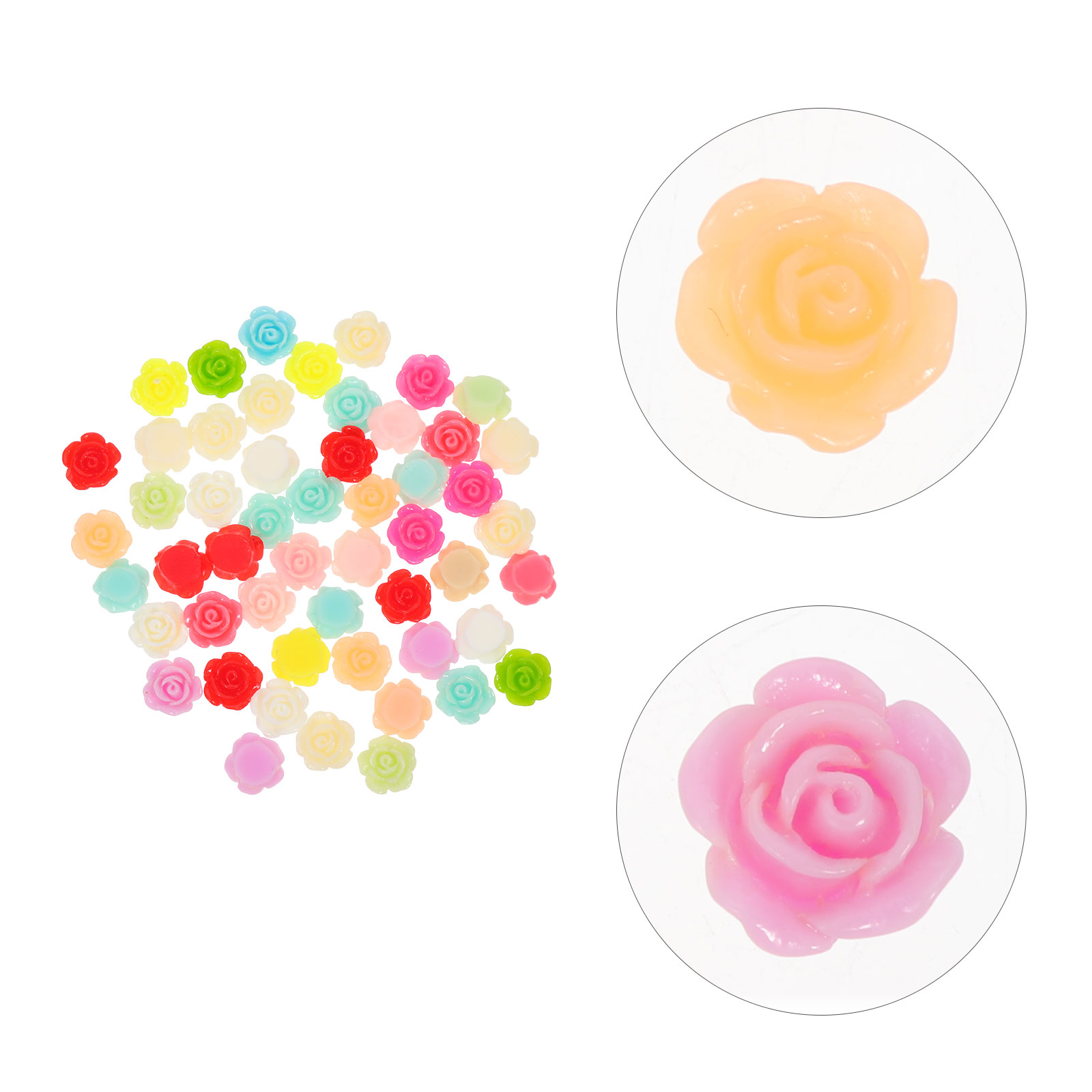 Art Craft Rose - 50pcs Rose Flower Resin Accessories Diy