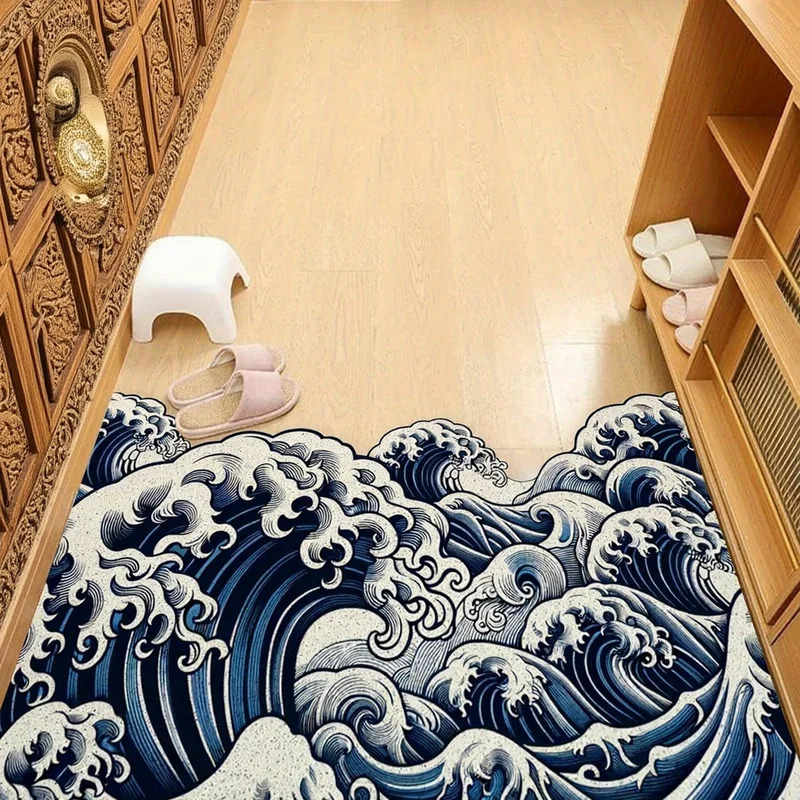Art & Craft Valley - VIKAMA Art Wavy Rug, Abstract Non-Slip