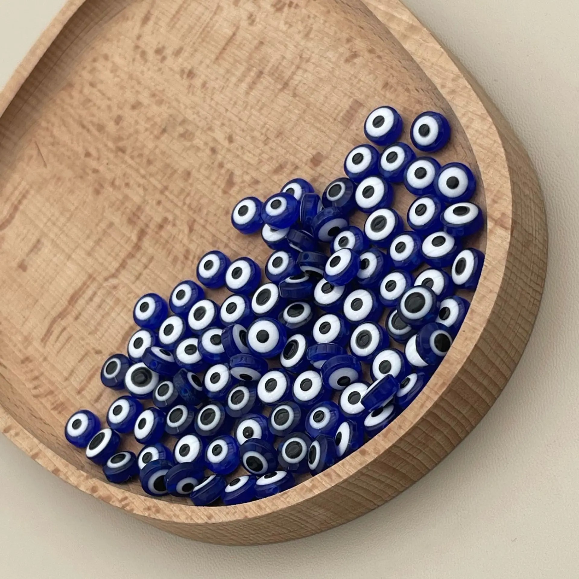 Art Craft Eyes - 200pcs 8mm Blue Evil Eye Beads