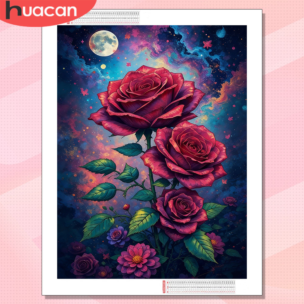 Art Craft Rose - HUACAN Diamond Mosaic 5d Rose Flower