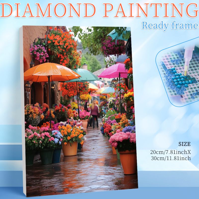 Art Craft Shop - RUOPOTY Framed Flower Shop 5d Diamond