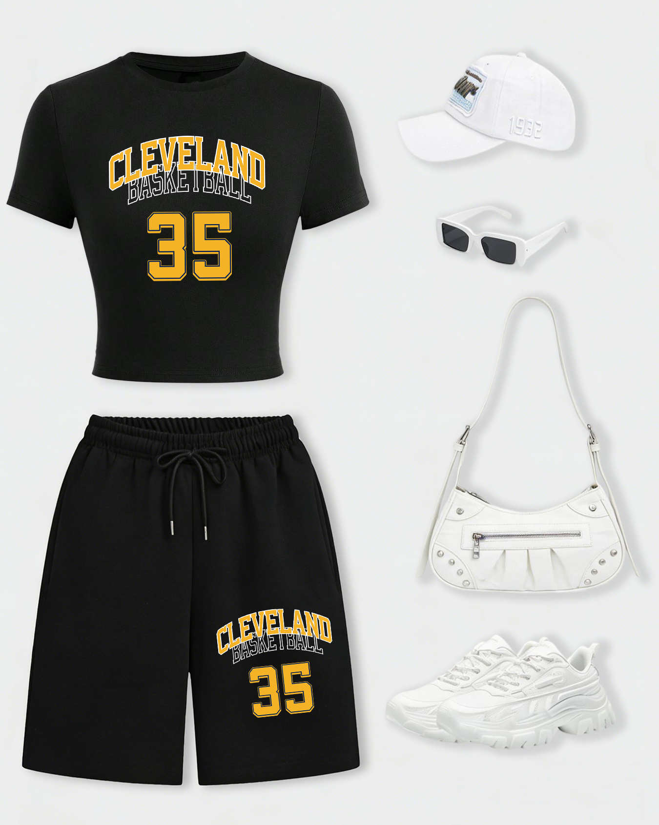 Art & Craft Paper Origami - Cleveland Basketball 35 Women Crop T