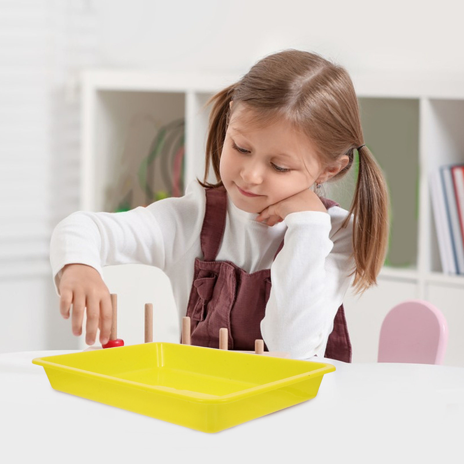 Art Craft For Preschool - 4Pcs Sleek Colorful Plastic Tray Set