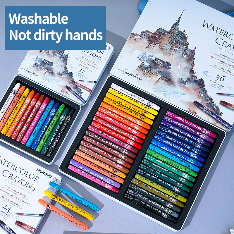 Chalk Pastel Set - MUNGYO 12/24/36Colors Water-soluble Crayon Painting Pigment
