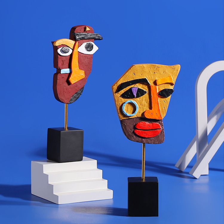 Art Craft Shop - Creative Abstract Human Face Colorful Twisted