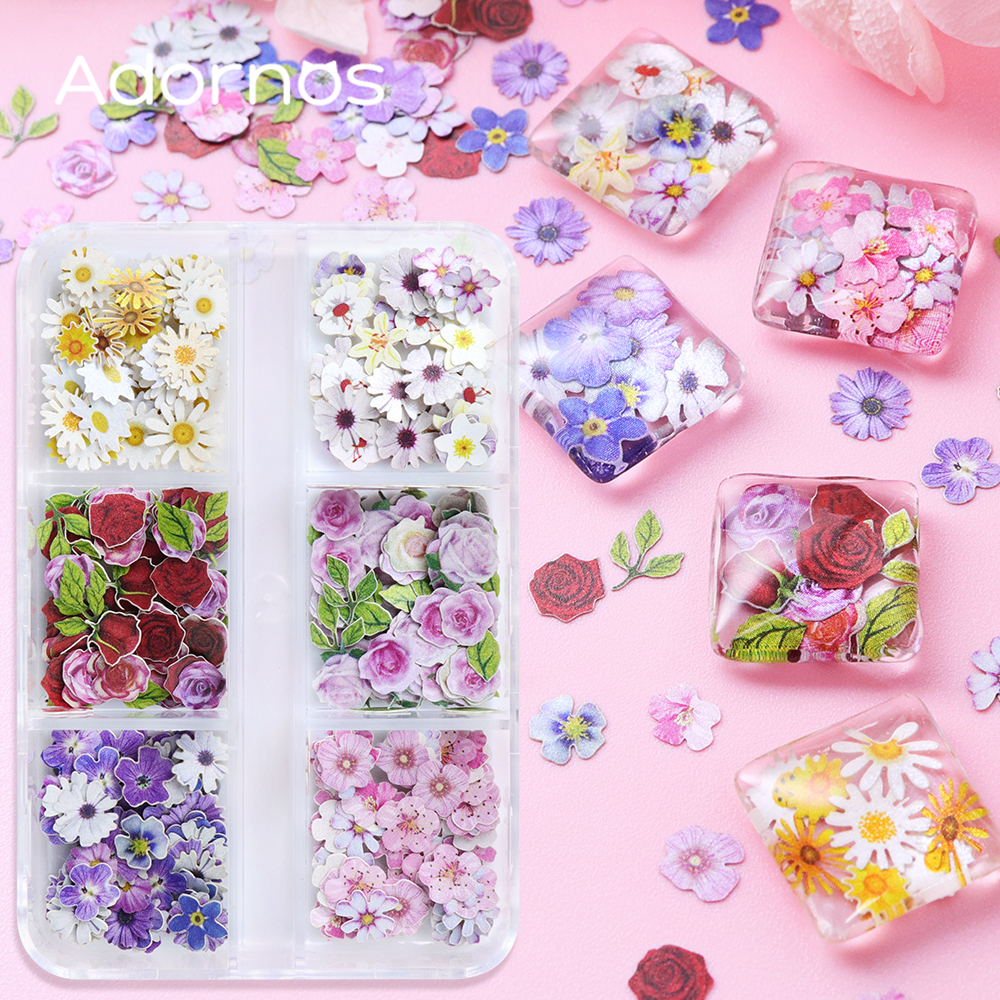 Art Craft Rose - 6 Grids Flowers Wood Pulp Chips