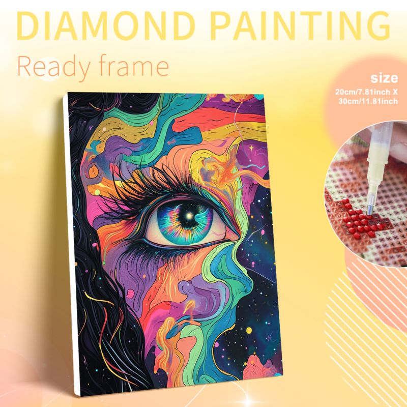 Art Craft Ideas For Adults - PhotoCustom Framed Colorful Big Eyes Diamond