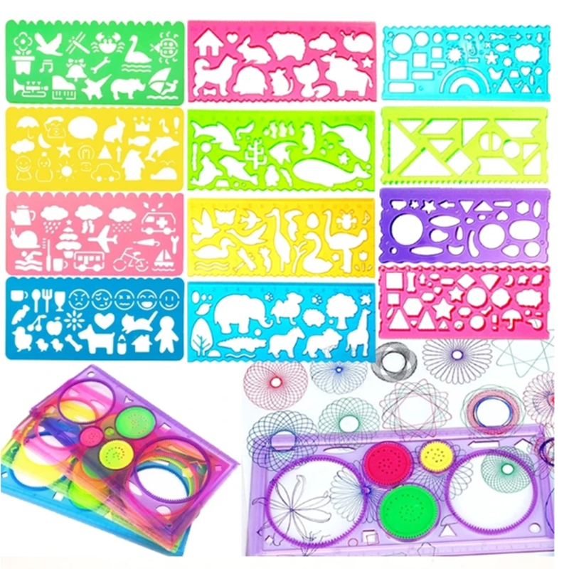Art Craft 5 Year Old - Geometry Spirograph Drawing Stencil Set Painting