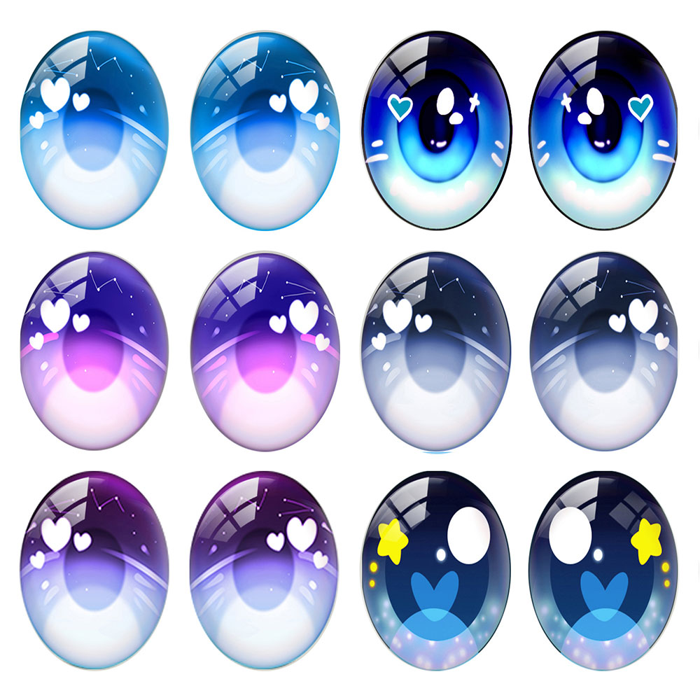 5pairs/lot Oval Blue Bling Car - Art Craft Eyes ulasan dan harga