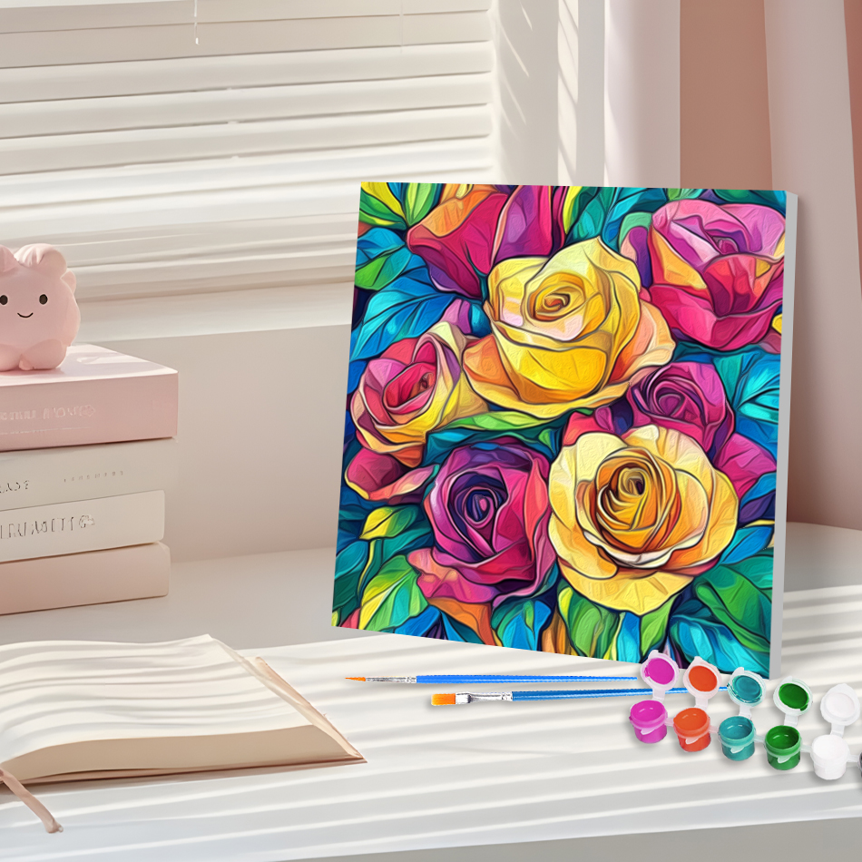 1pc frameless Oil Painting By  - Art Craft Rose ulasan dan harga