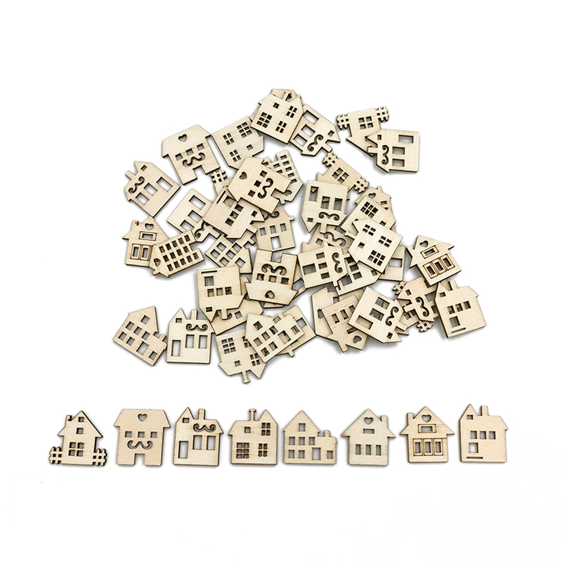 50pcs DIY Crafts Blank House S - Art Craft For Preschool ulasan dan harga