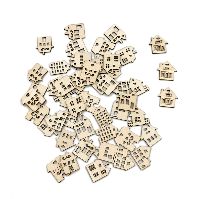 50pcs DIY Crafts Blank House S - Art Craft For Preschool ulasan dan harga