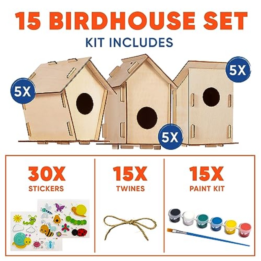 Kit - Unfinished Wood Bird Hou - Art & Craft Paper Origami ulasan dan harga