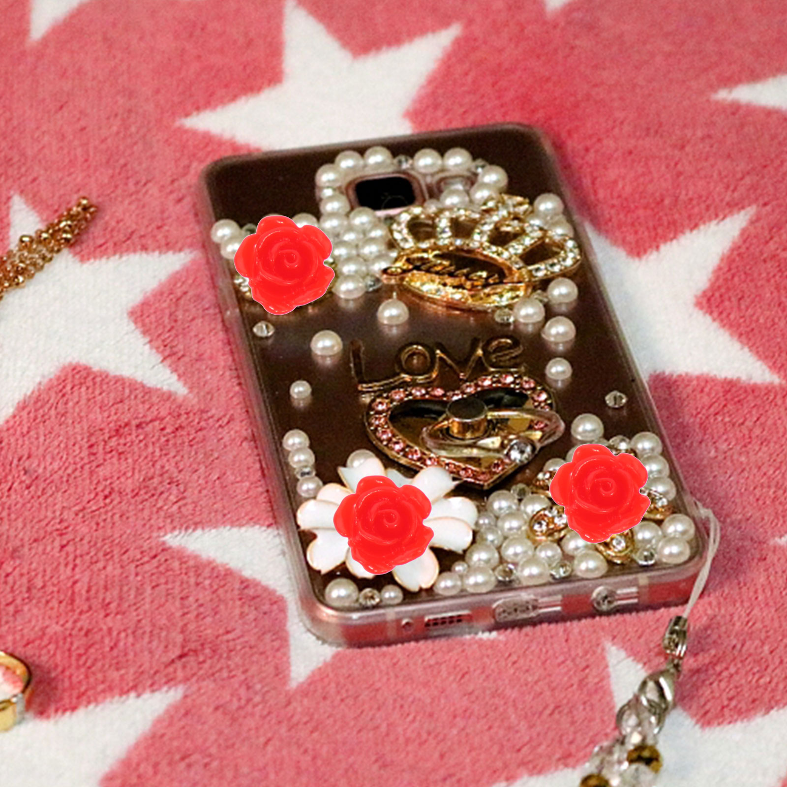 50pcs Rose Flower Resin Access - Art Craft Rose ulasan dan harga