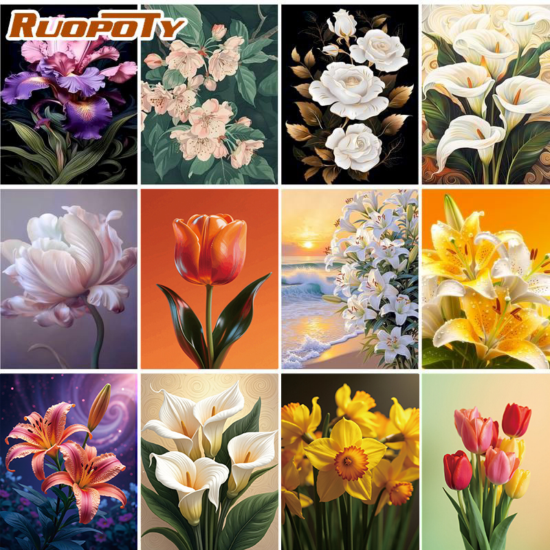 RUOPOTY Flower 5d Diamond Pain - Art Craft Ideas For Adults ulasan dan harga