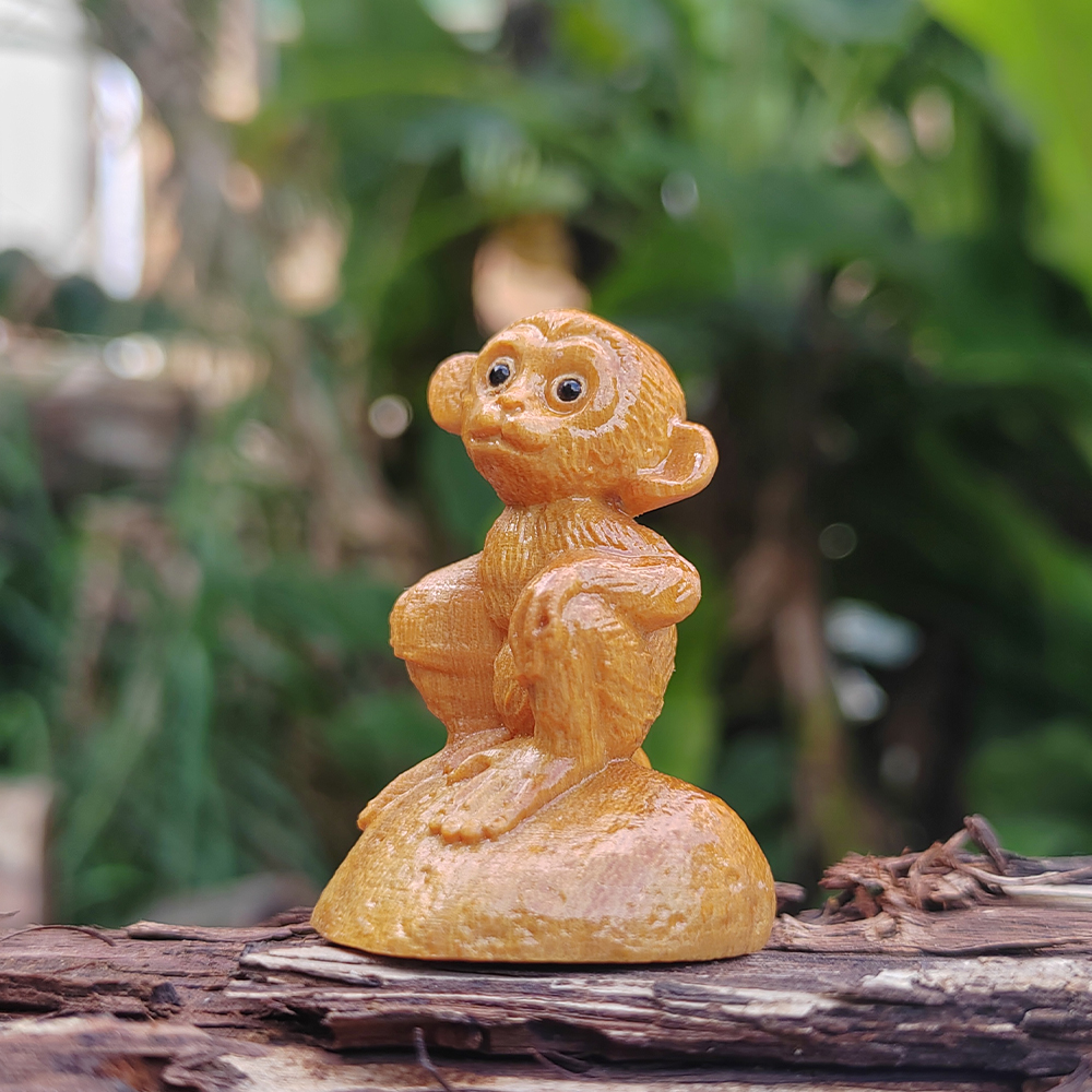 Monkey Wood Carving Statue, An - Art And Craft Jungle ulasan dan harga