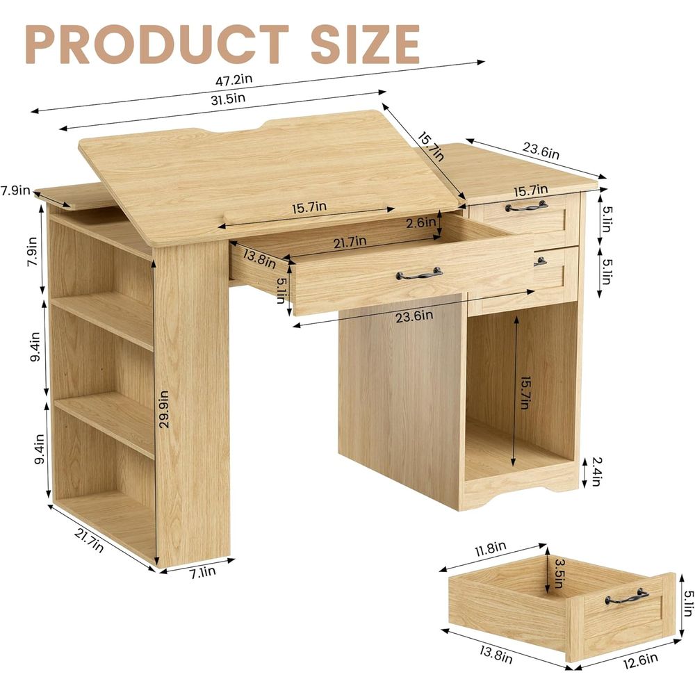 Adjustable Desk with Storage,  - Art & Craft Valley ulasan dan harga