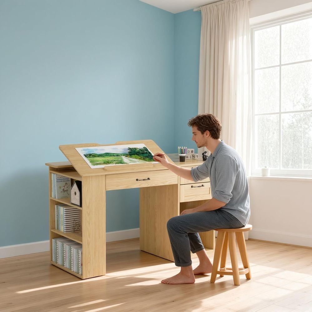 Adjustable Desk with Storage,  - Art & Craft Valley ulasan dan harga