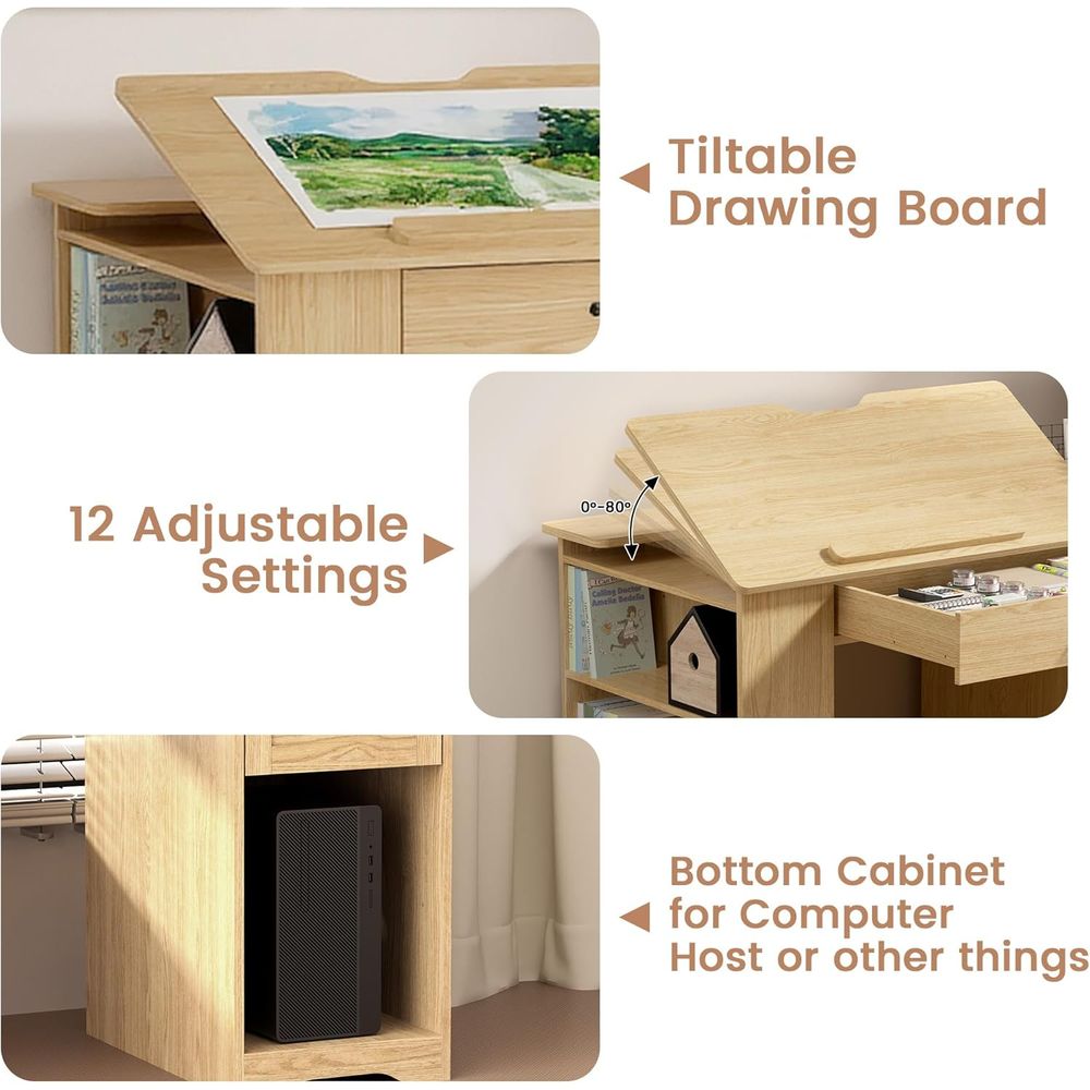 Adjustable Desk with Storage,  - Art & Craft Valley ulasan dan harga