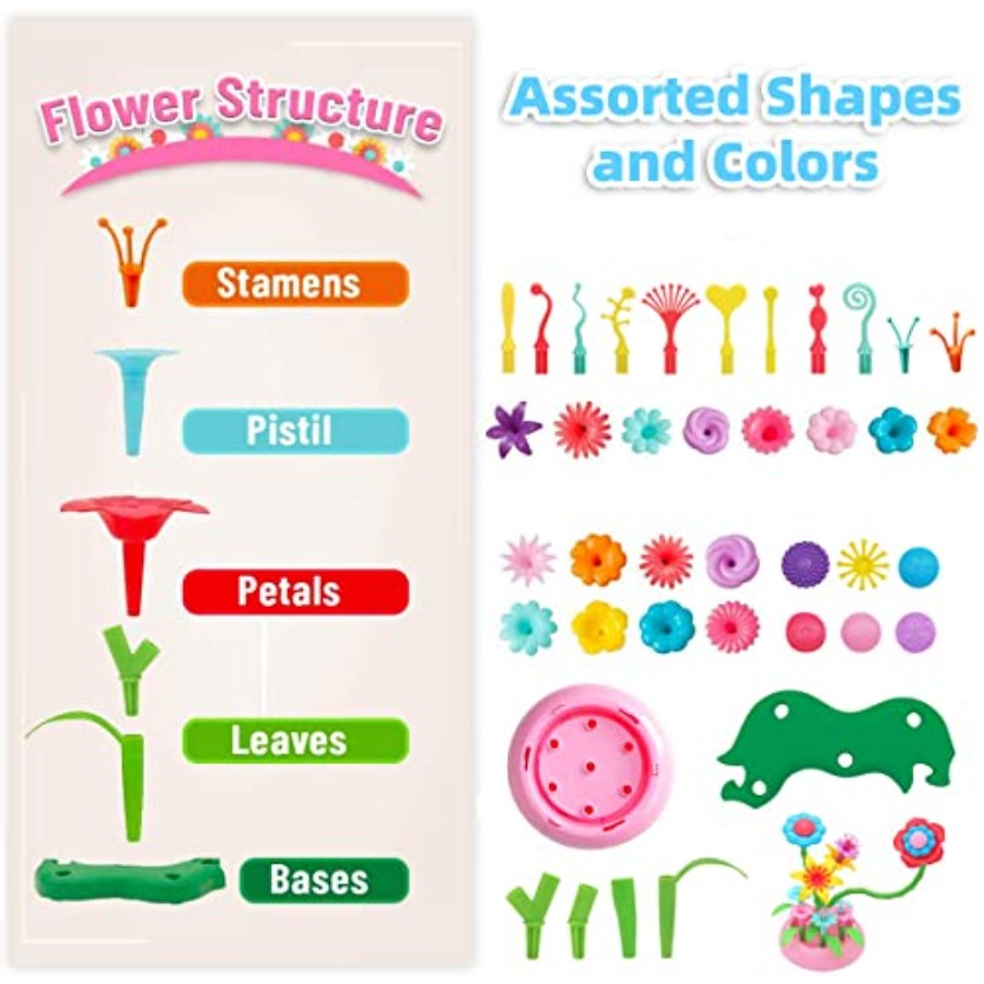 Flower Building Toy Set for Gi - Art Craft 5 Year Old ulasan dan harga