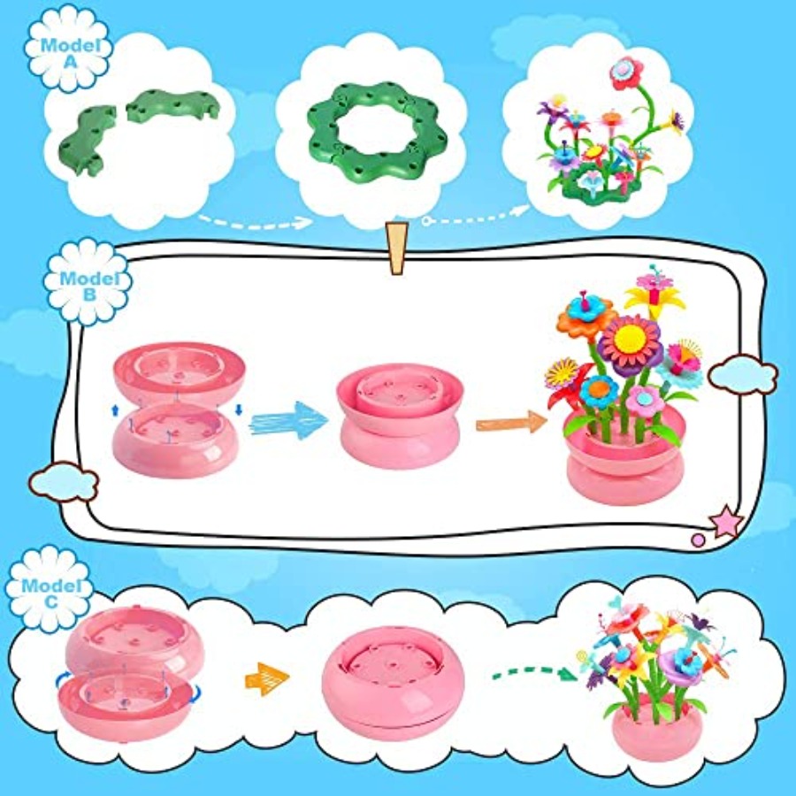 Flower Building Toy Set for Gi - Art Craft 5 Year Old ulasan dan harga