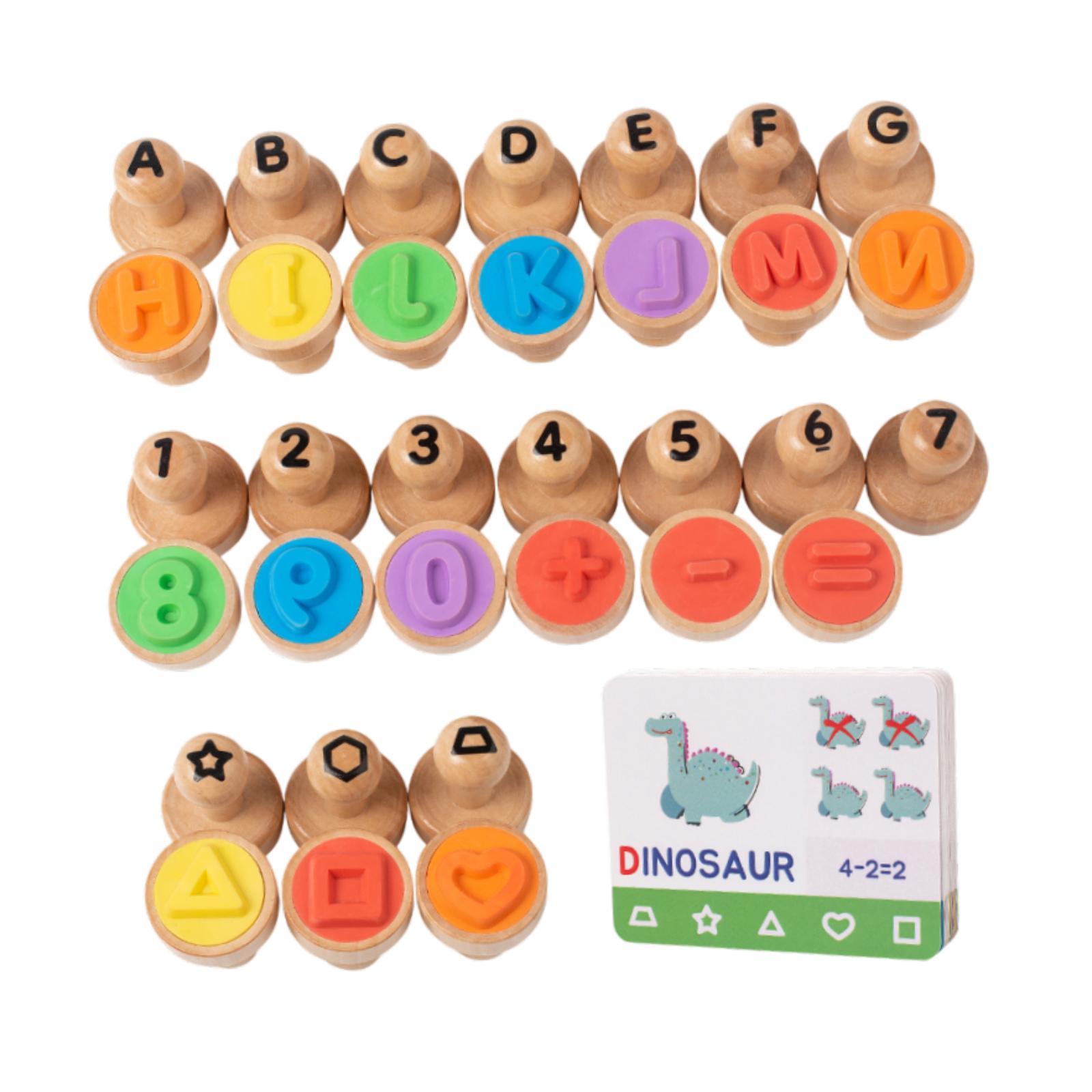 Wooden Alphabet Number Stamp E - Art Craft 5 Year Old ulasan dan harga