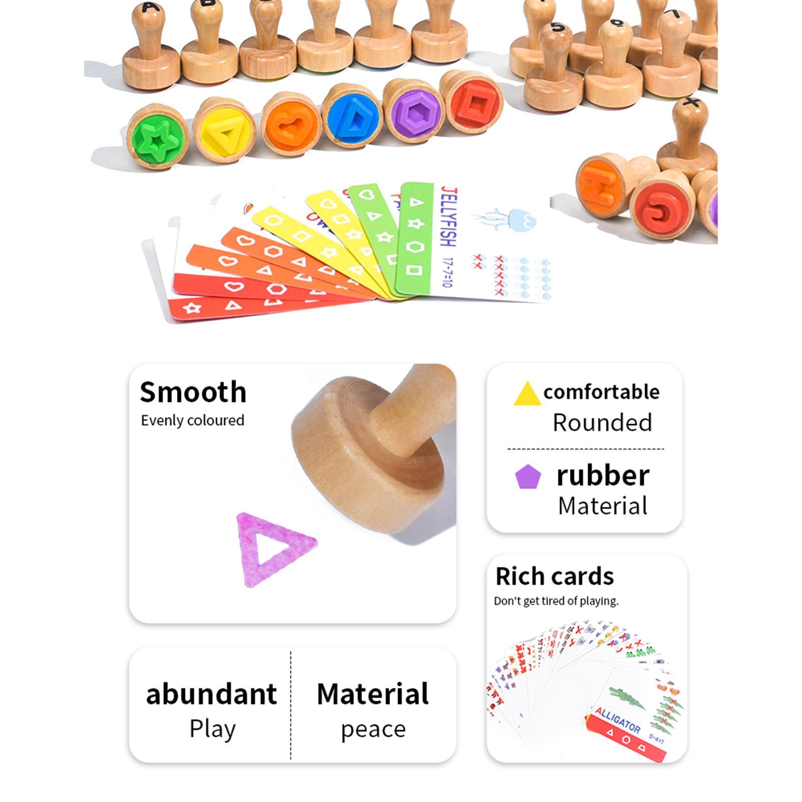 Wooden Alphabet Number Stamp E - Art Craft 5 Year Old ulasan dan harga
