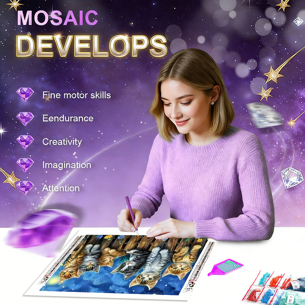 HUACAN Diamond Mosaic Complete - Art Craft Cat ulasan dan harga