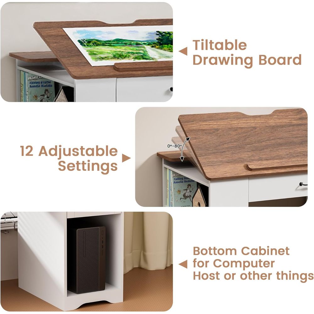 Adjustable Desk with Storage a - Art & Craft Valley ulasan dan harga