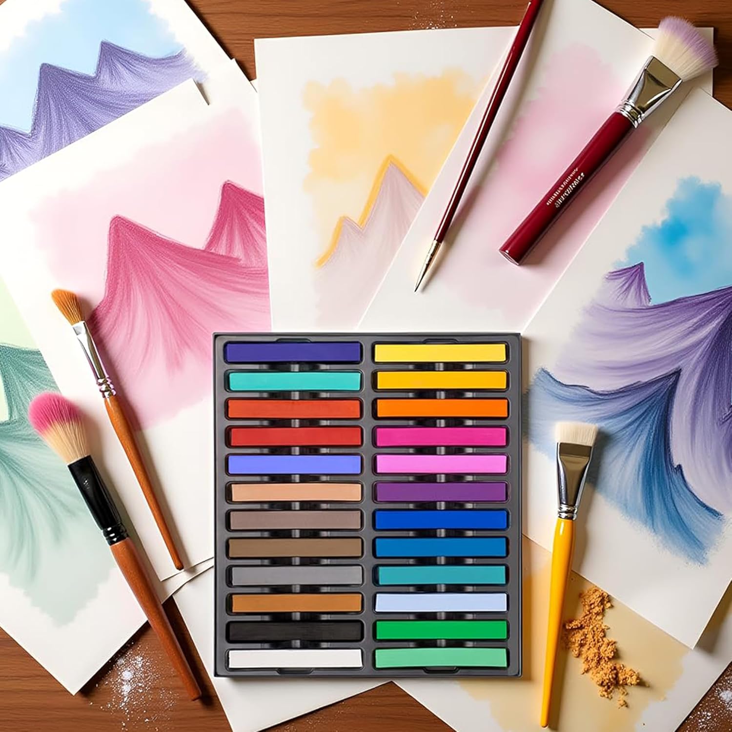 24 Vibrant Soft Pastel Chalk S - Chalk Pastel Set ulasan dan harga