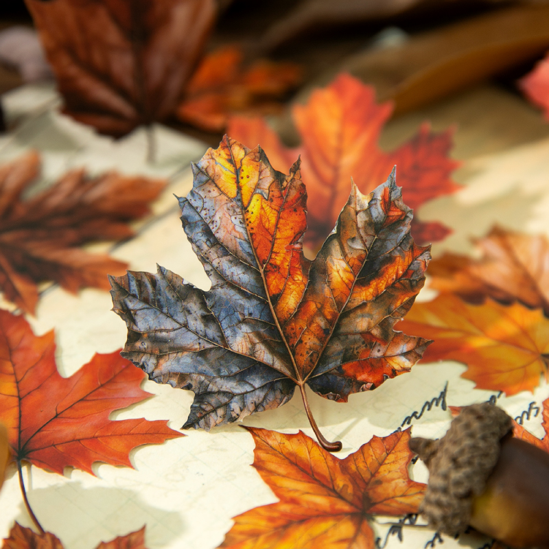 Journal GO 20pcs Golden Autumn - Art Craft With Leaves ulasan dan harga
