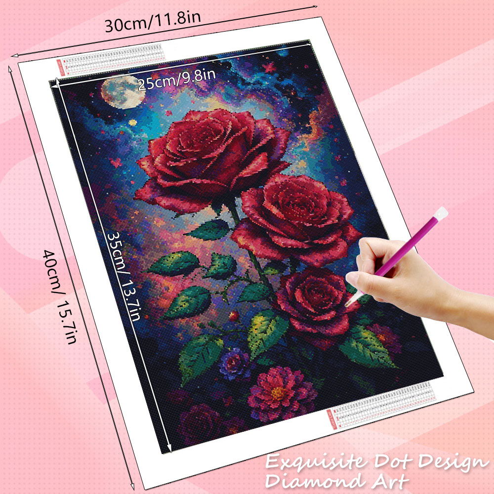 HUACAN Diamond Mosaic 5d Rose  - Art Craft Rose ulasan dan harga