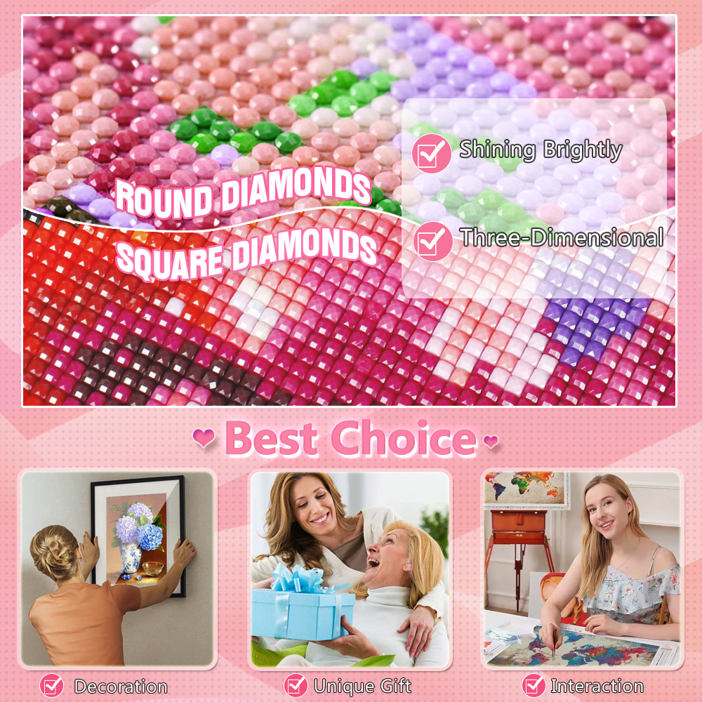 HUACAN Diamond Mosaic 5d Rose  - Art Craft Rose ulasan dan harga