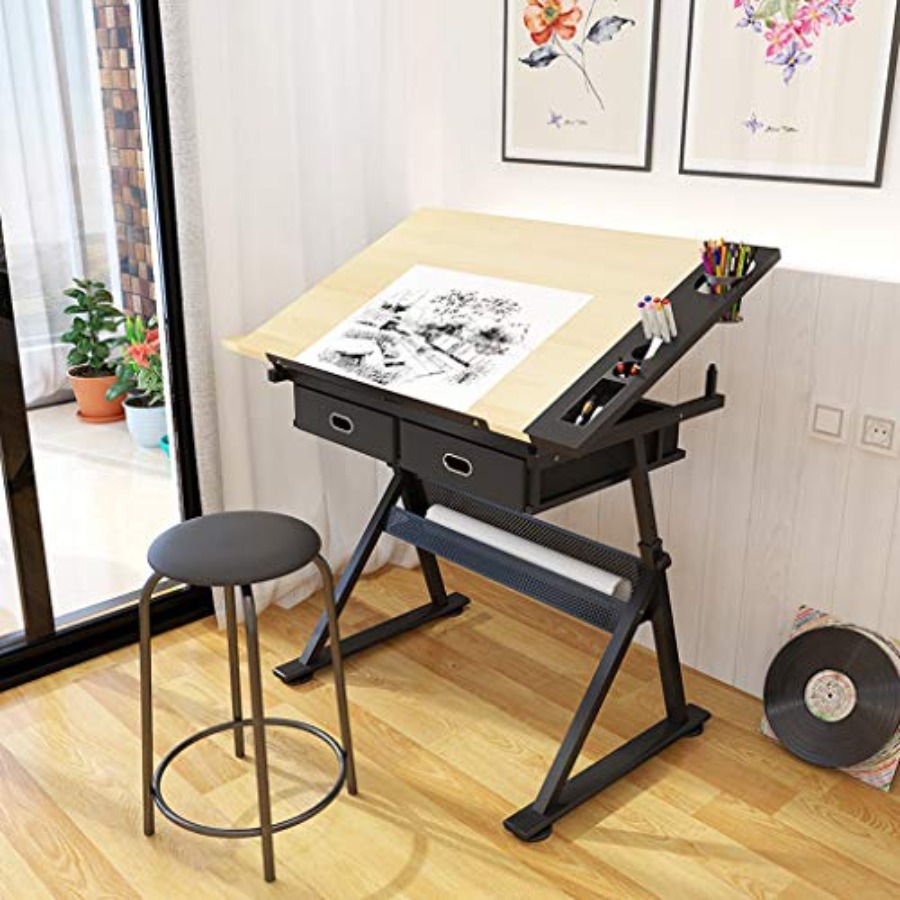 Drafting Table with Storage He - Art & Craft Paper For Kids ulasan dan harga