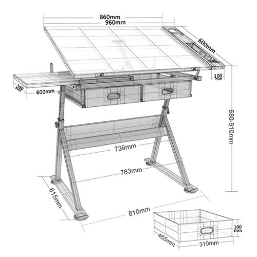 Drafting Table with Storage He - Art & Craft Paper For Kids ulasan dan harga