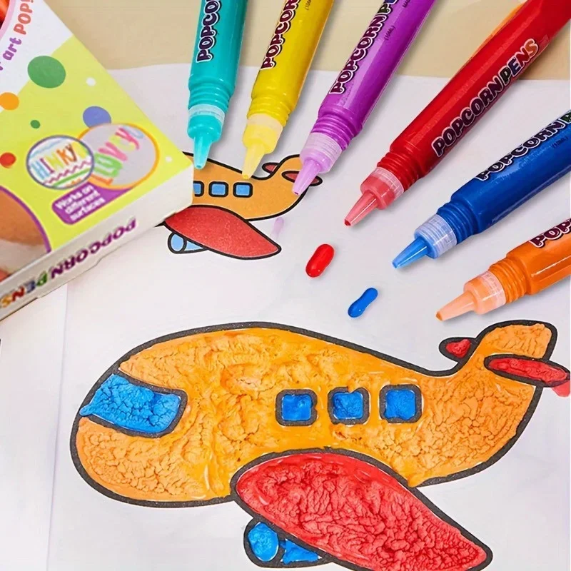 6pcs Puffy Popcorn Art Pens, 3 - Art Craft 5 Year Old ulasan dan harga