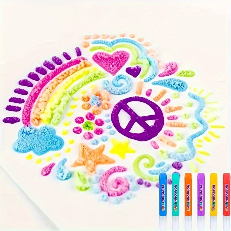 6pcs Puffy Popcorn Art Pens, 3 - Art Craft 5 Year Old ulasan dan harga