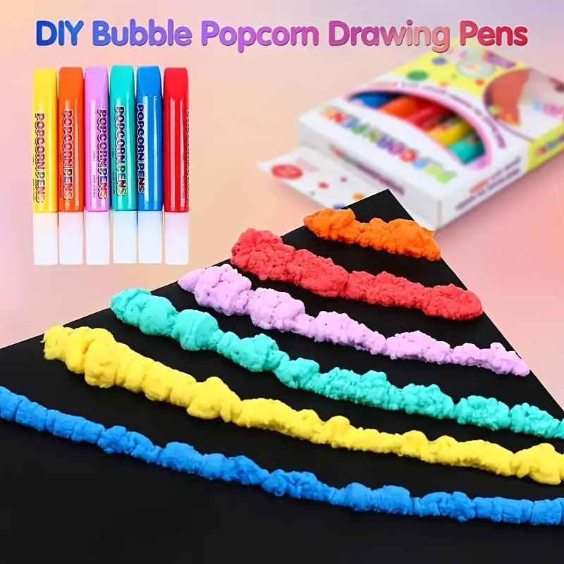 6pcs Puffy Popcorn Art Pens, 3 - Art Craft 5 Year Old ulasan dan harga