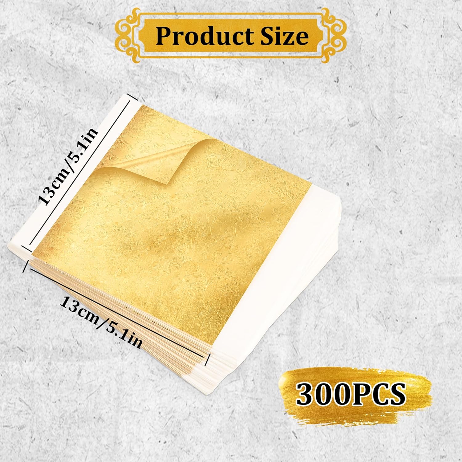 300Pcs Gold Leaf Sheets 5.1x5. - Art Craft With Leaves ulasan dan harga
