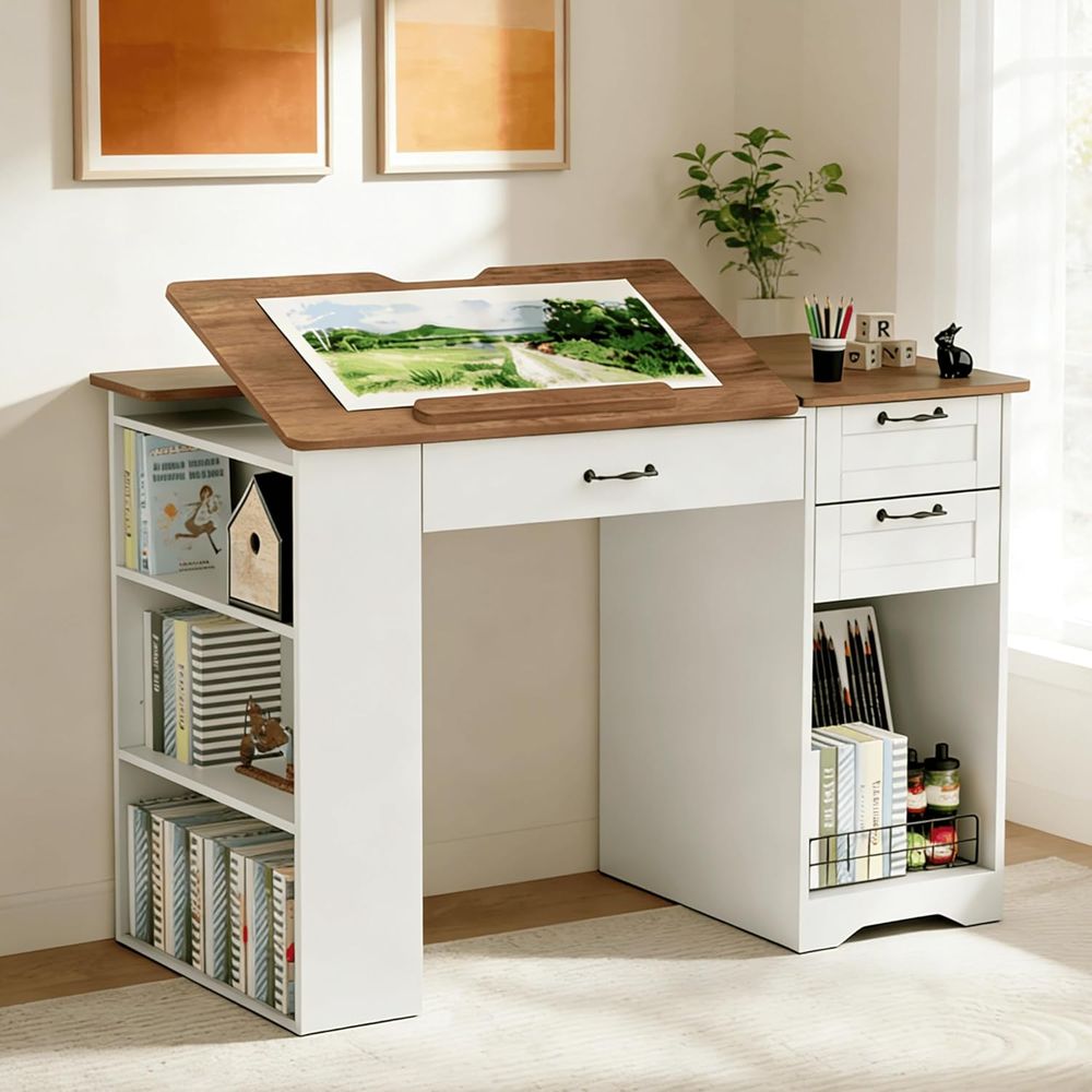 Adjustable Desk with Storage a - Art & Craft Valley ulasan dan harga
