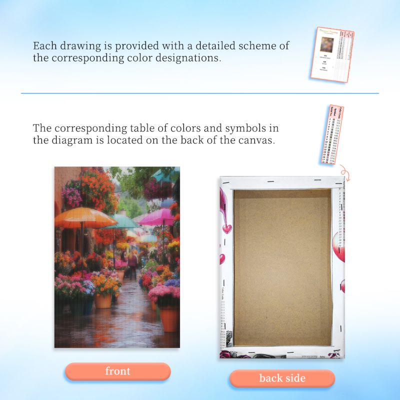 RUOPOTY Framed Flower Shop 5d  - Art Craft Shop ulasan dan harga