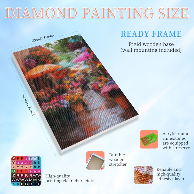 RUOPOTY Framed Flower Shop 5d  - Art Craft Shop ulasan dan harga