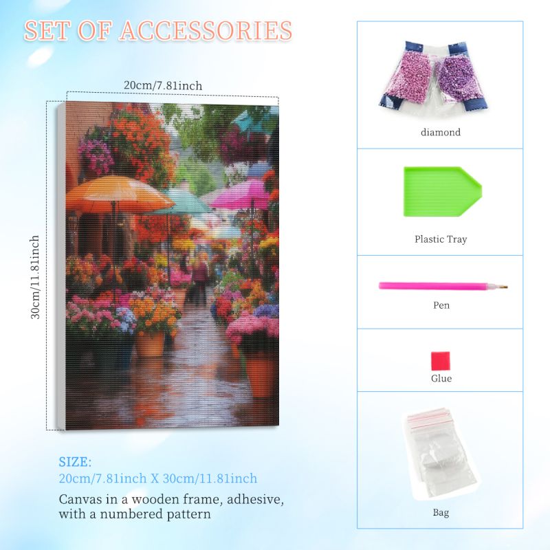 RUOPOTY Framed Flower Shop 5d  - Art Craft Shop ulasan dan harga