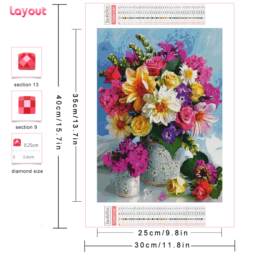 Full Diamond Mosaic Flower 5D  - Art Craft Rose ulasan dan harga