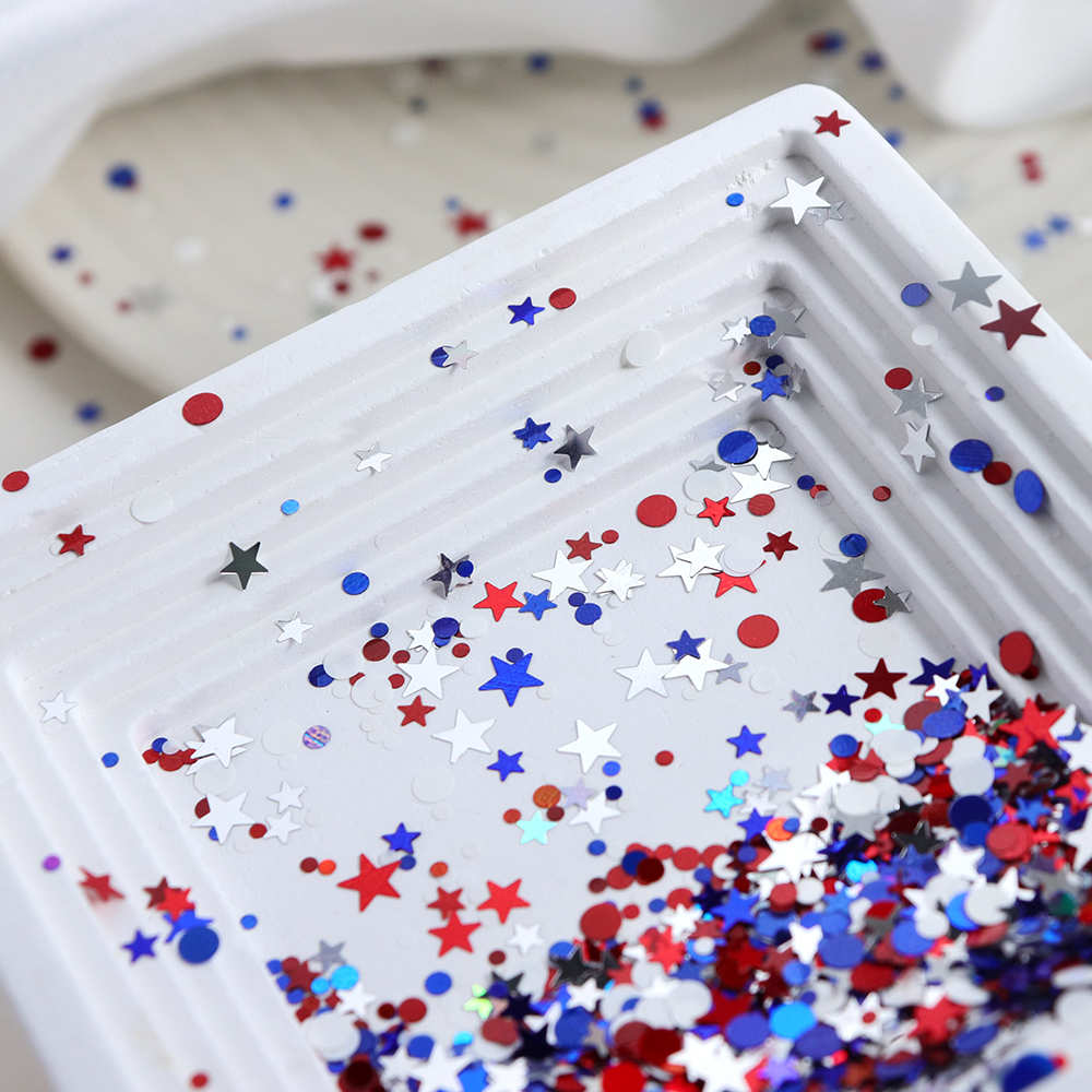5g Red Blue Polka Dots Glitter - Art And Craft Independence Day ulasan dan harga