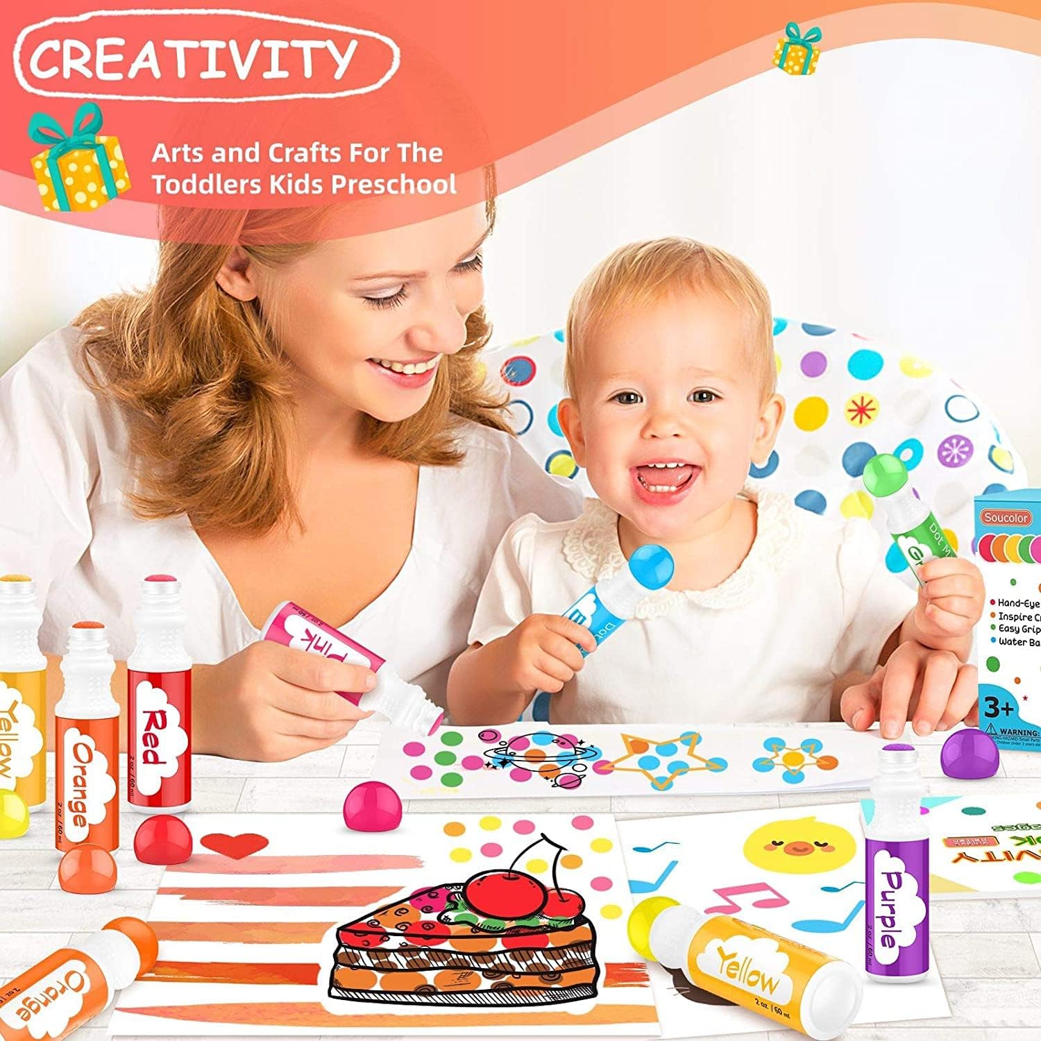 Dot Markers for Toddlers 8 Col - Art Craft For Preschool ulasan dan harga