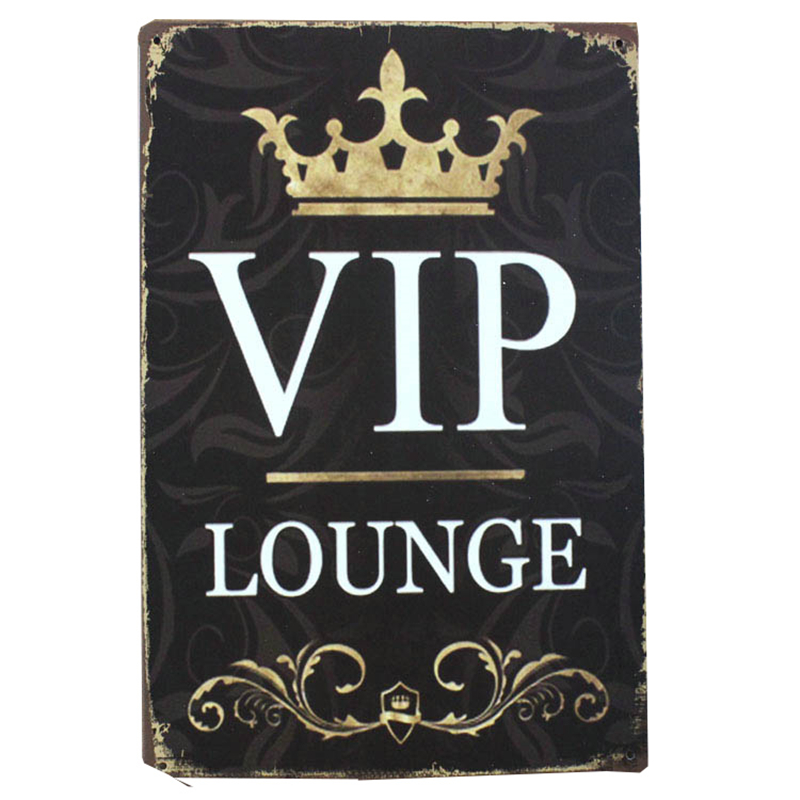 VIP Lounge Tin Plate Sign Meta - Art Craft Shop ulasan dan harga
