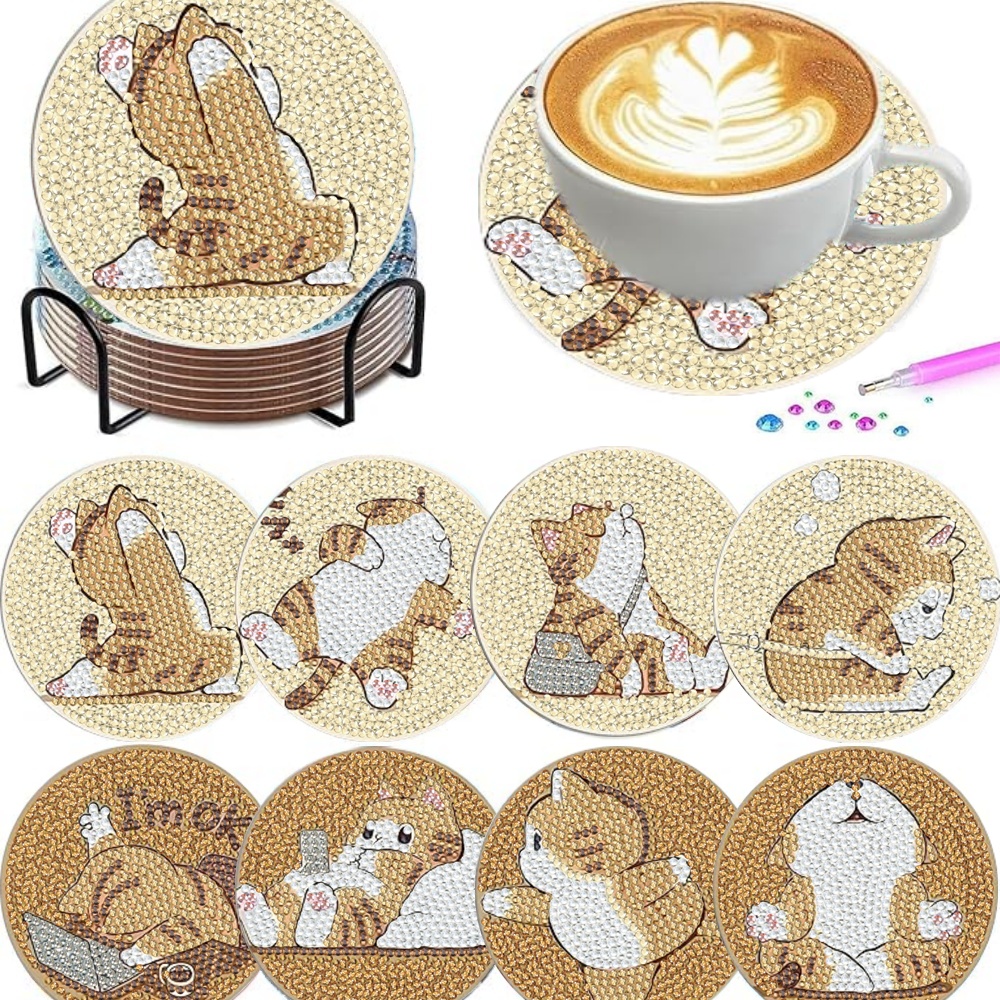 8 pieces/set of diamond painte - Art Craft Cat ulasan dan harga
