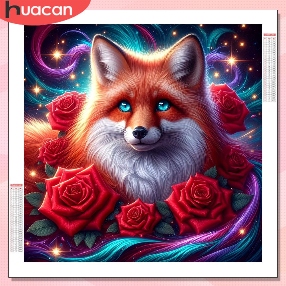 HUACAN Diamond Painting Fox An - Art Craft Rose ulasan dan harga