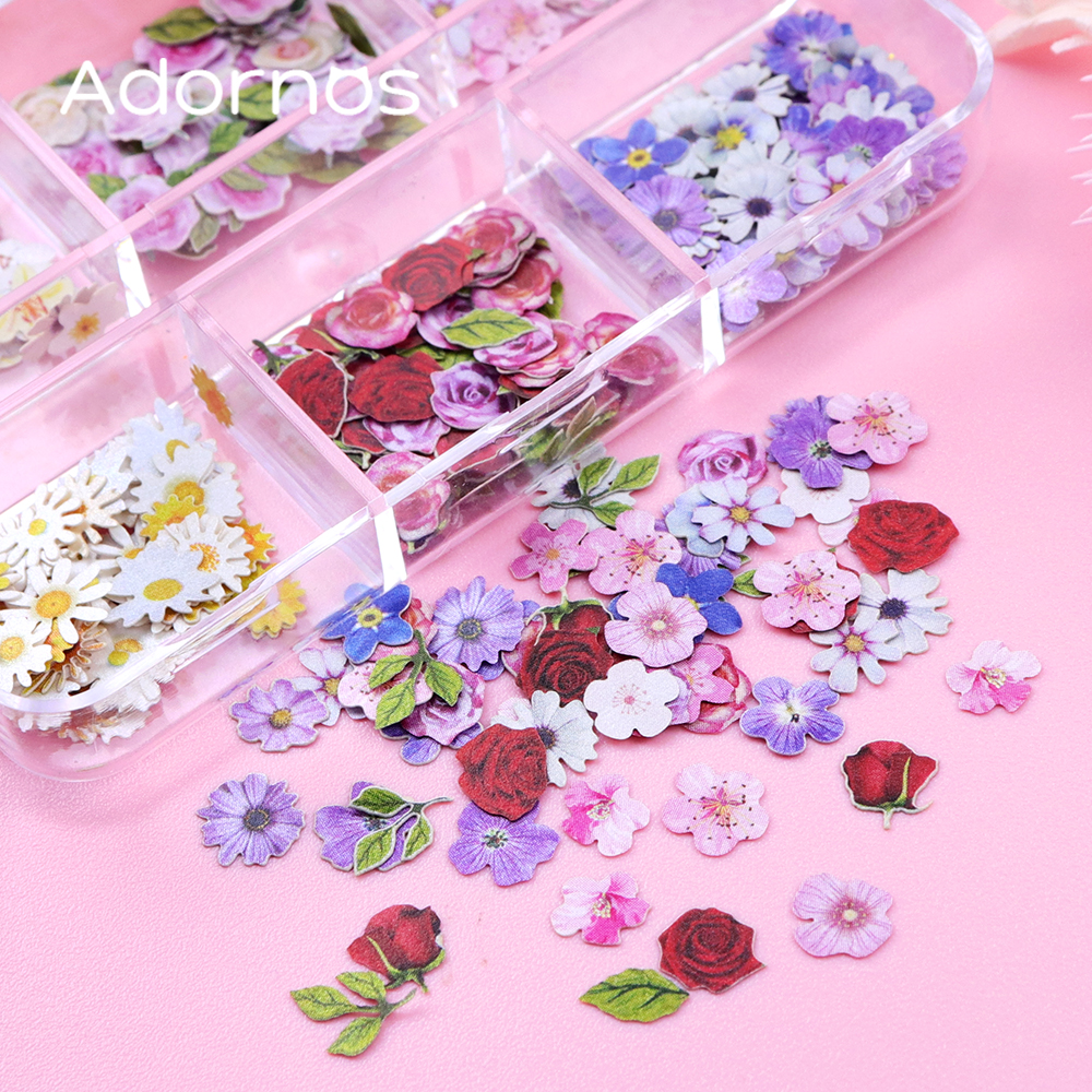 6 Grids Flowers Wood Pulp Chip - Art Craft Rose ulasan dan harga